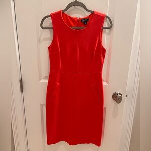 Lands End red ponte knit sheath dress